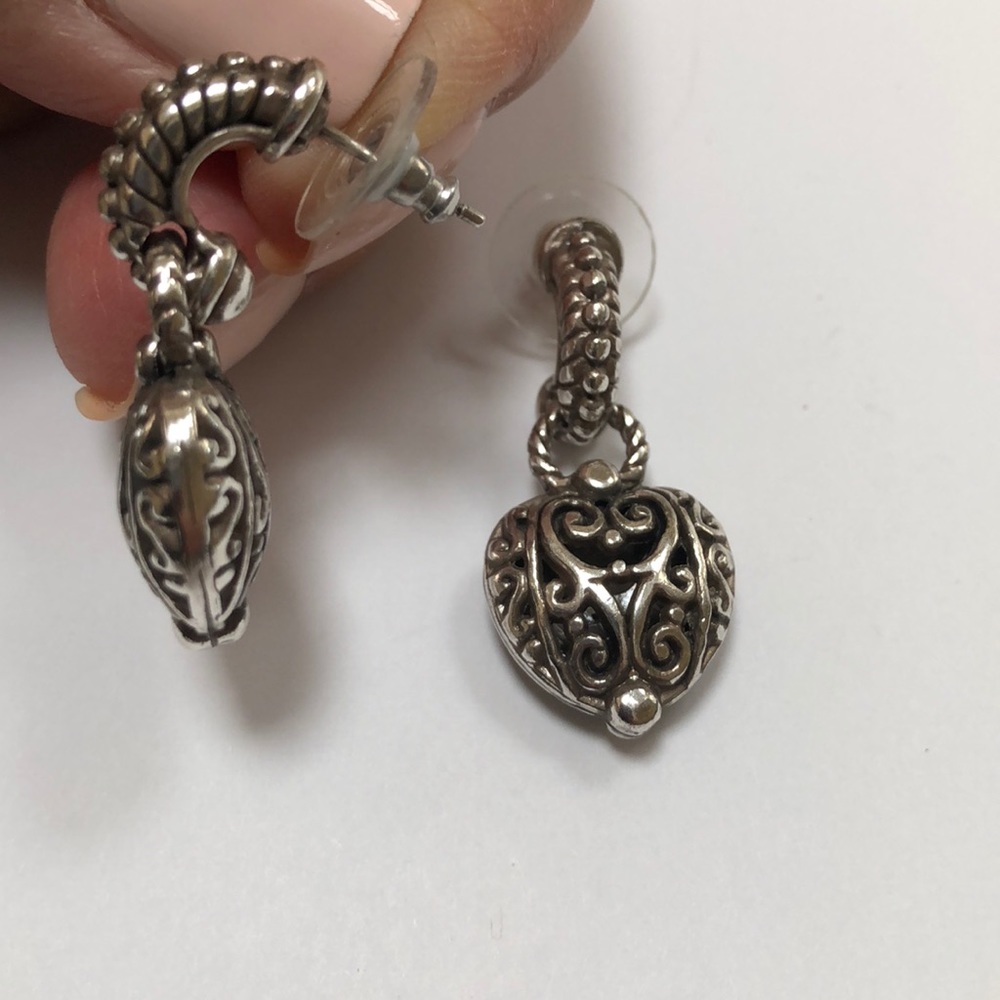 Brighton Silver Bibi Heart Post Earrings J14960